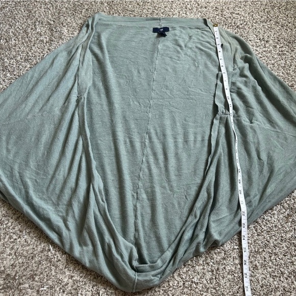 GAP Factory Green Cardigan Sweater Batwing Slouchy Oversized Fit XS Small Casual - Picture 7 of 7